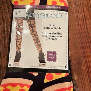 WONDERLAND Pizza Patterned Tights